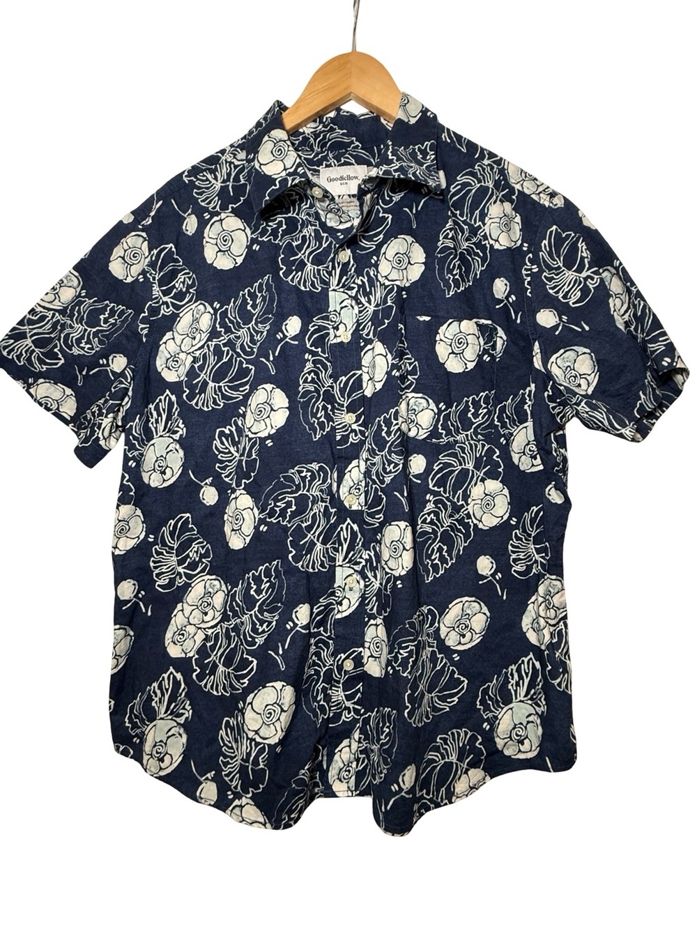 Goodfellow & Co Navy and White Floral Button-Down Shirt